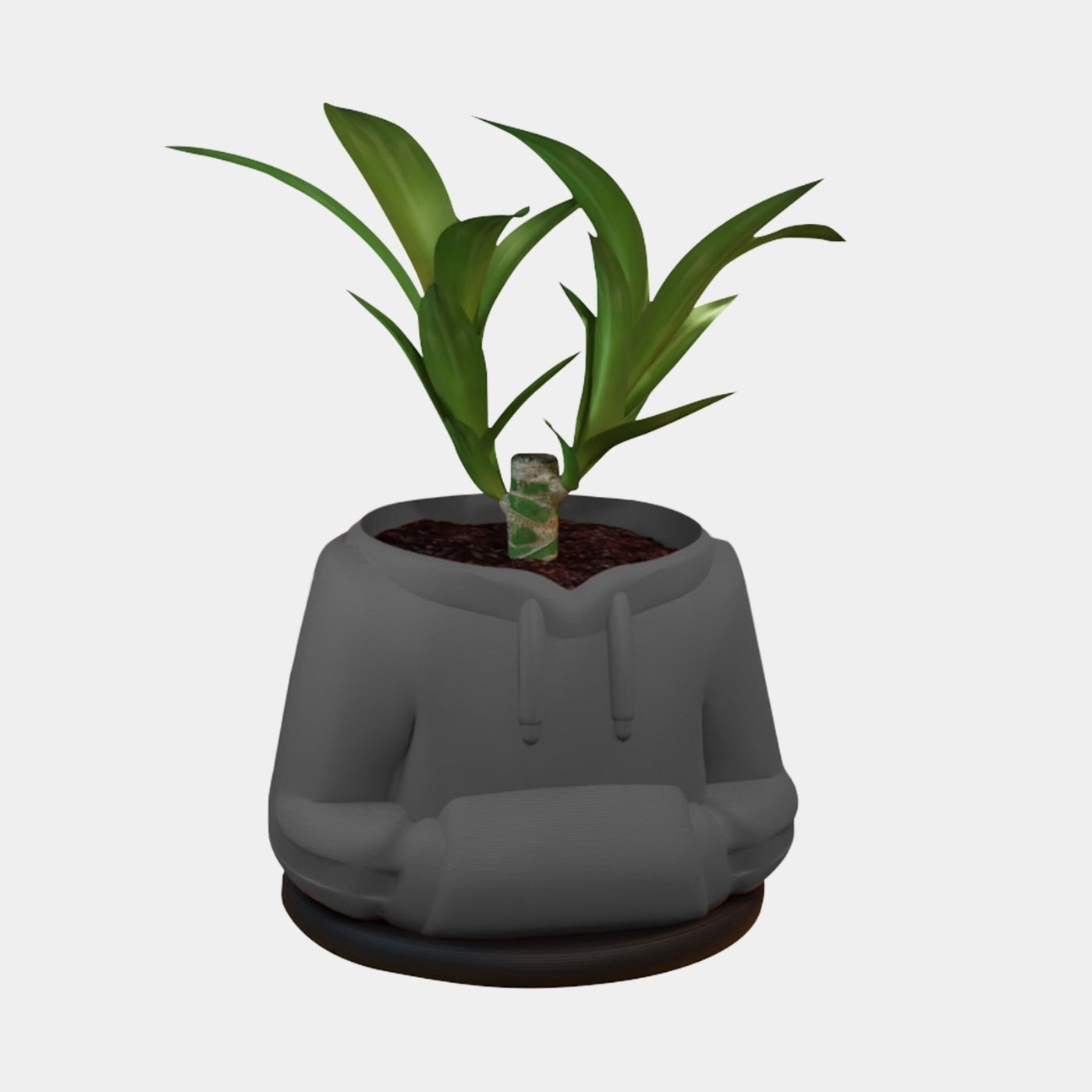 Flora Fashion – Blumentopf im Hoodie-Stil mit Unterteller