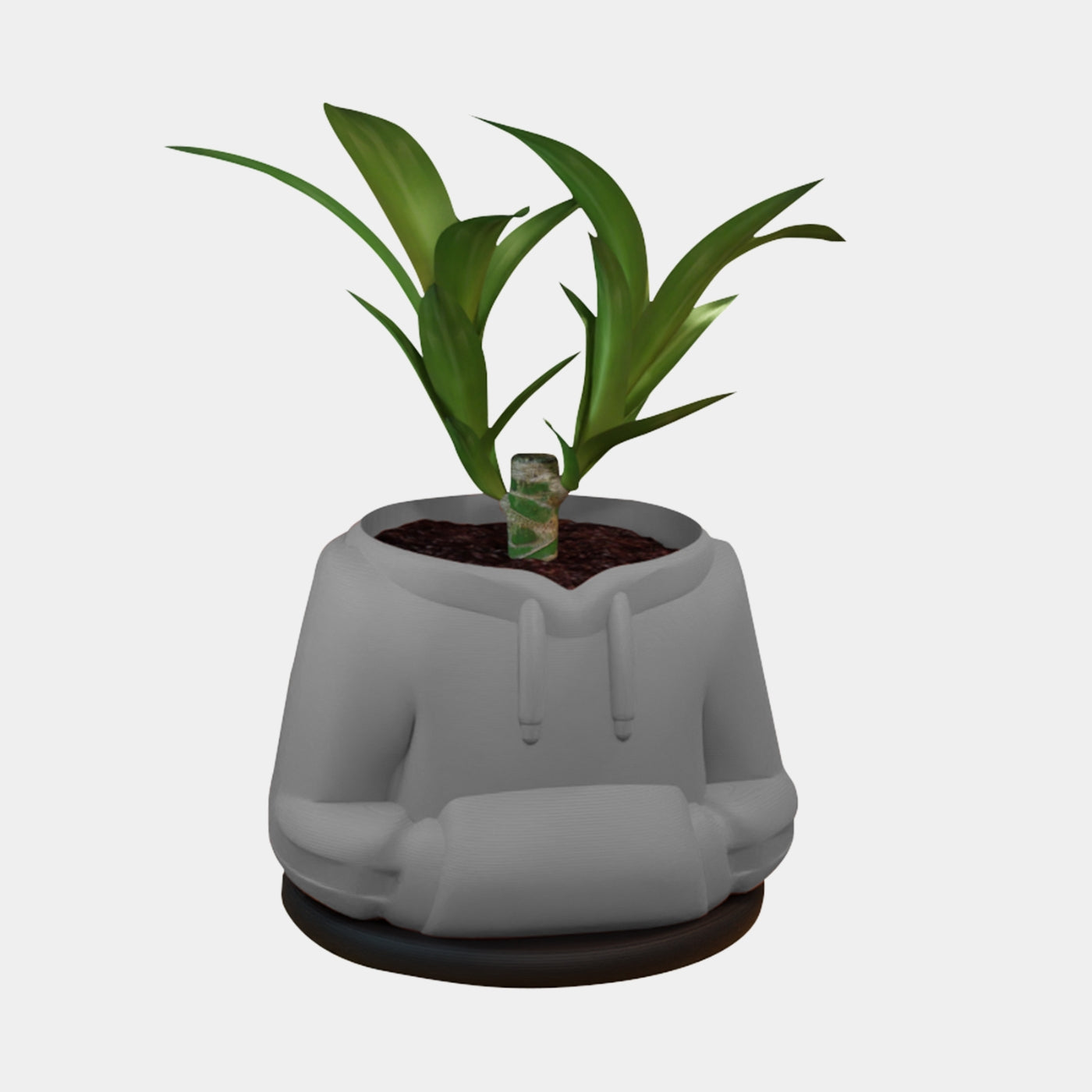 Flora Fashion – Blumentopf im Hoodie-Stil mit Unterteller