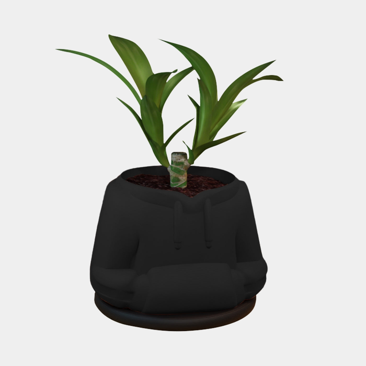 Flora Fashion – Blumentopf im Hoodie-Stil mit Unterteller