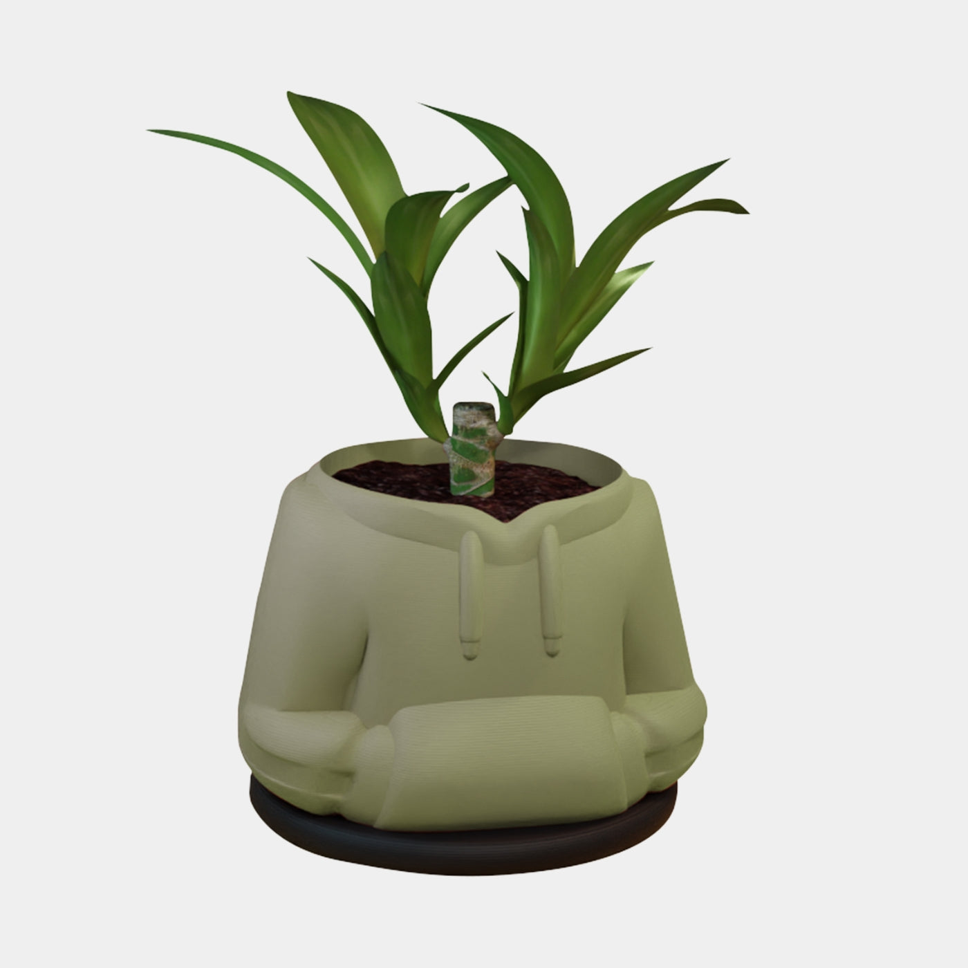 Flora Fashion – Blumentopf im Hoodie-Stil mit Unterteller