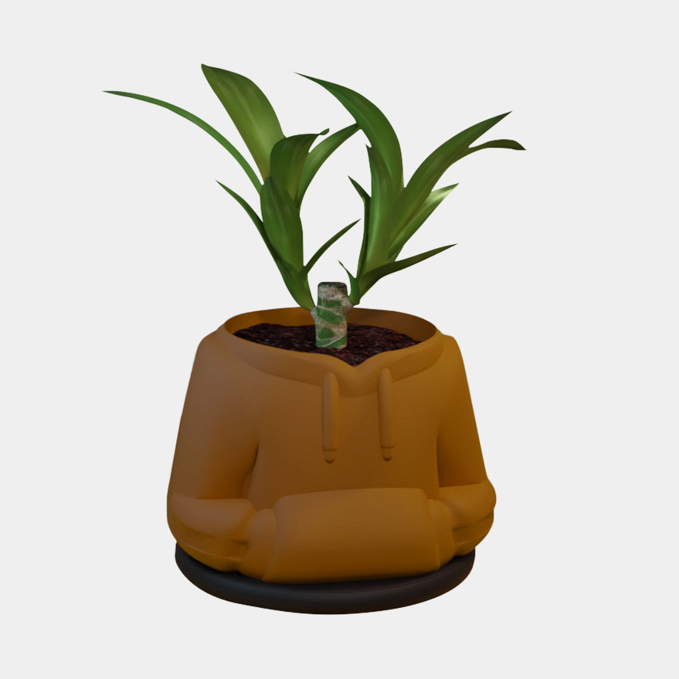 Flora Fashion – Blumentopf im Hoodie-Stil mit Unterteller