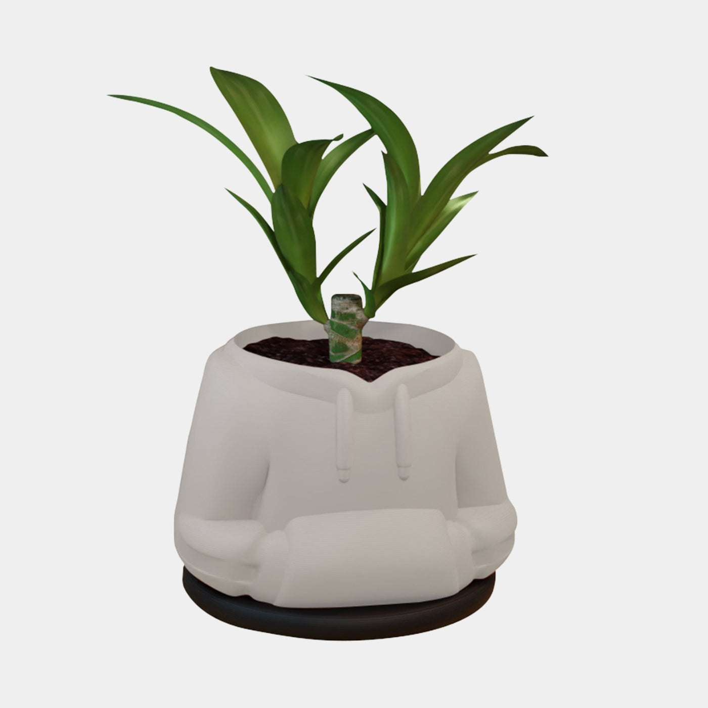 Flora Fashion – Blumentopf im Hoodie-Stil mit Unterteller