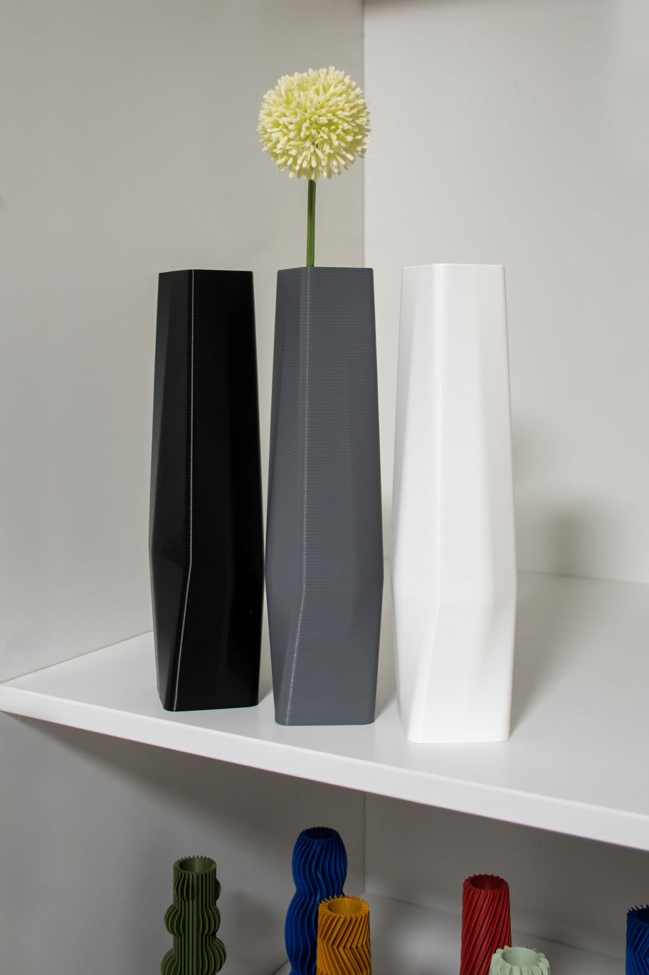 the vase - square (basic) - schwarz, grau, weiß