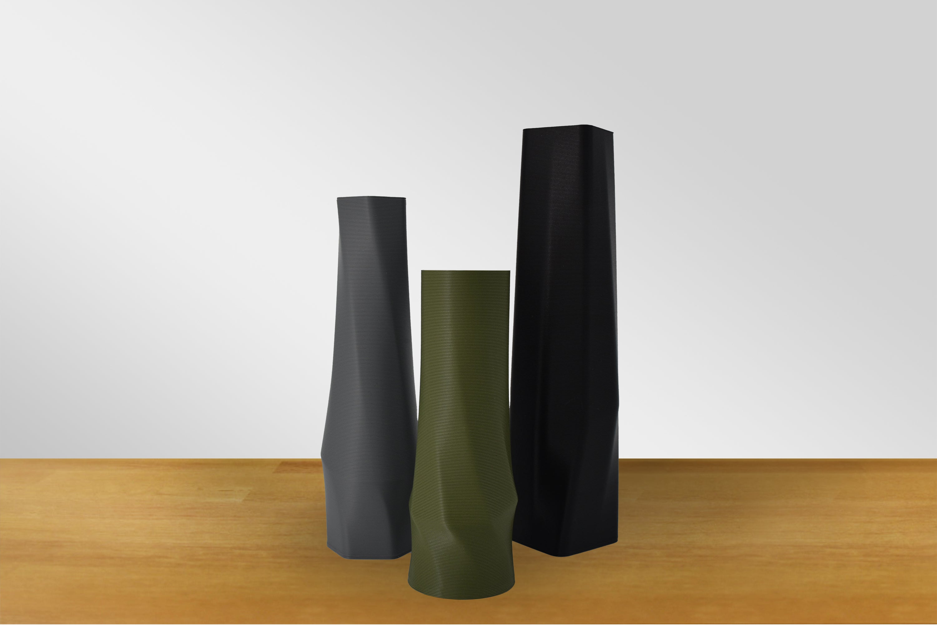the vase - geometrio (basic) - grau, olivgrün, schwarz