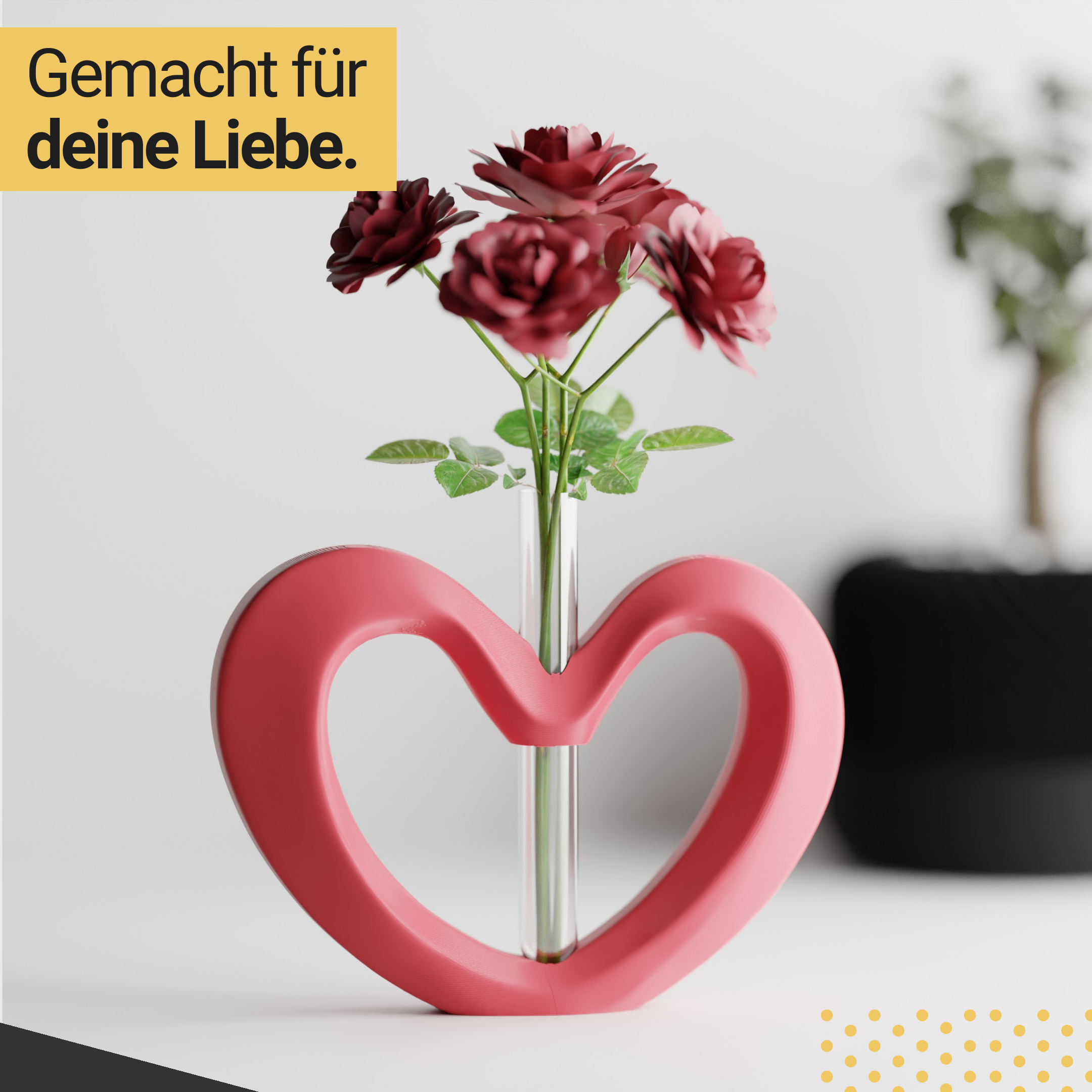 Herzvase – Single Bloom