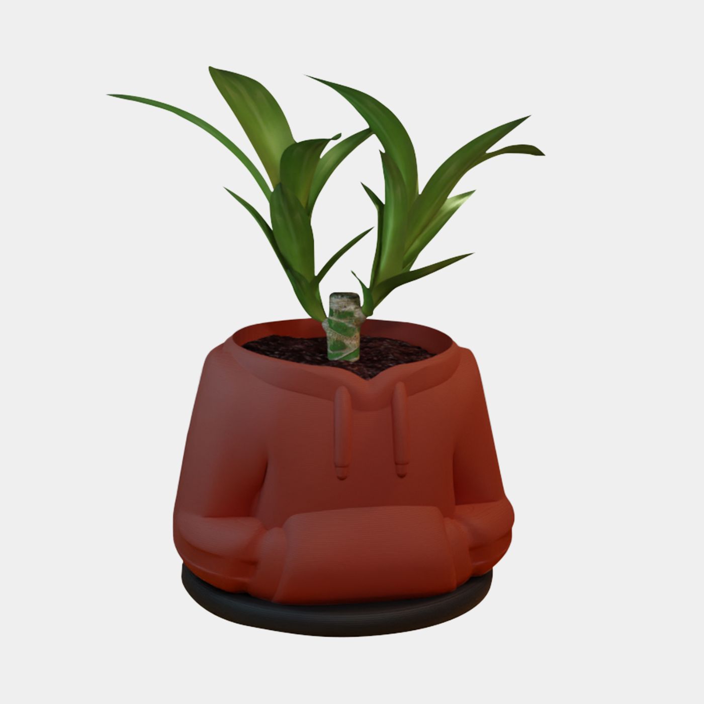 Flora Fashion – Blumentopf im Hoodie-Stil mit Unterteller